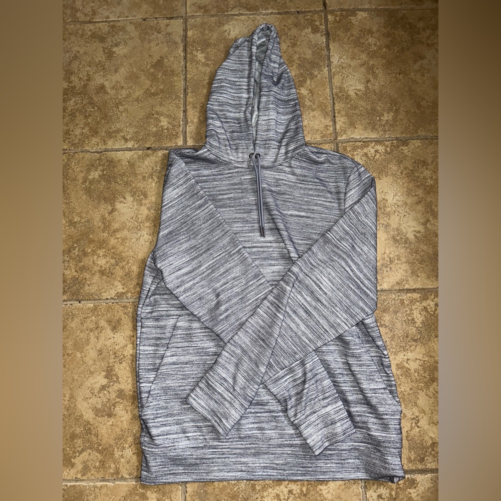 Gray Striped Hoodie